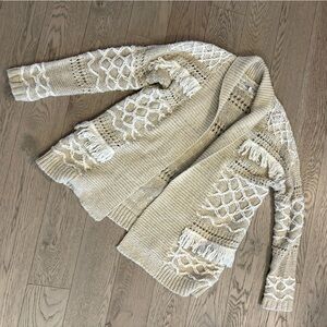 Lucky Brand Beige Knit Cardigan